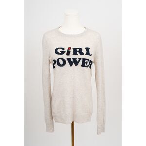 Autumn Cashmere Girl Power Grey Pure Sweater Size S